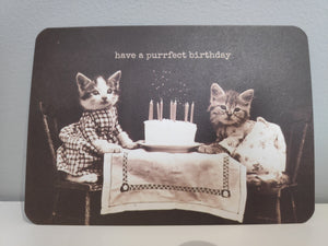 wenskaart ' have a purrfect birthday'