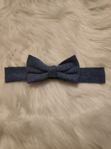 Haarband met strik blauw