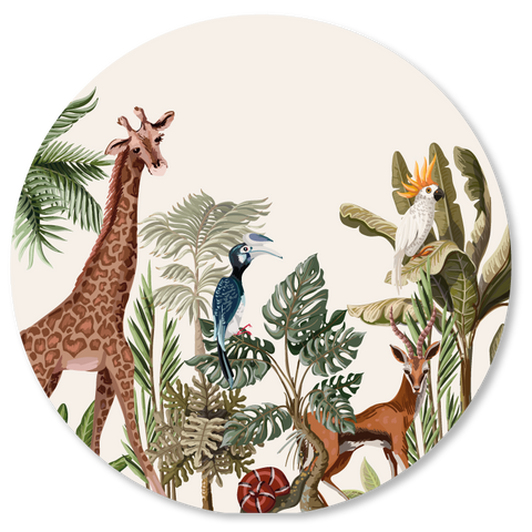 Muurcirkel 'jungle giraf' 50cm