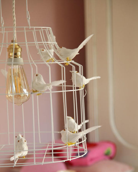 Hanglamp Vogeltjes wit 24cm